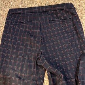 NWT banana republic black red plaid windowpane slim ankle pants 14